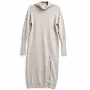Wilfred Cyprie 100% Merino Wool Mock Neck Knit Sweater Dress Heather 2XS